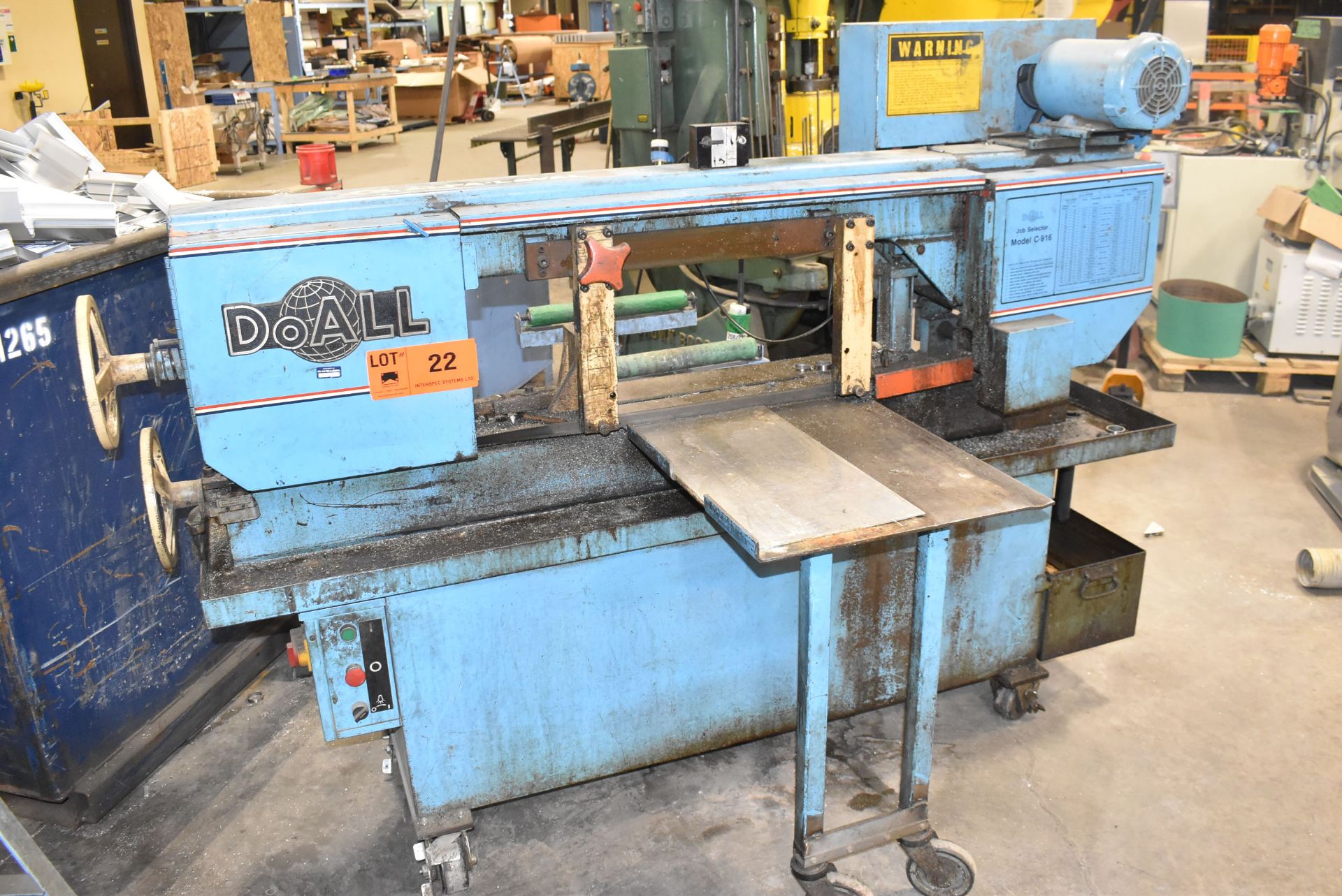 DOALL C-916M HORIZONTAL BANDSAW WITH 159" BLADE LENGTH, 17.5" THROAT S/N 470-89270 (CI) [RIGGING FOR - Image 2 of 7