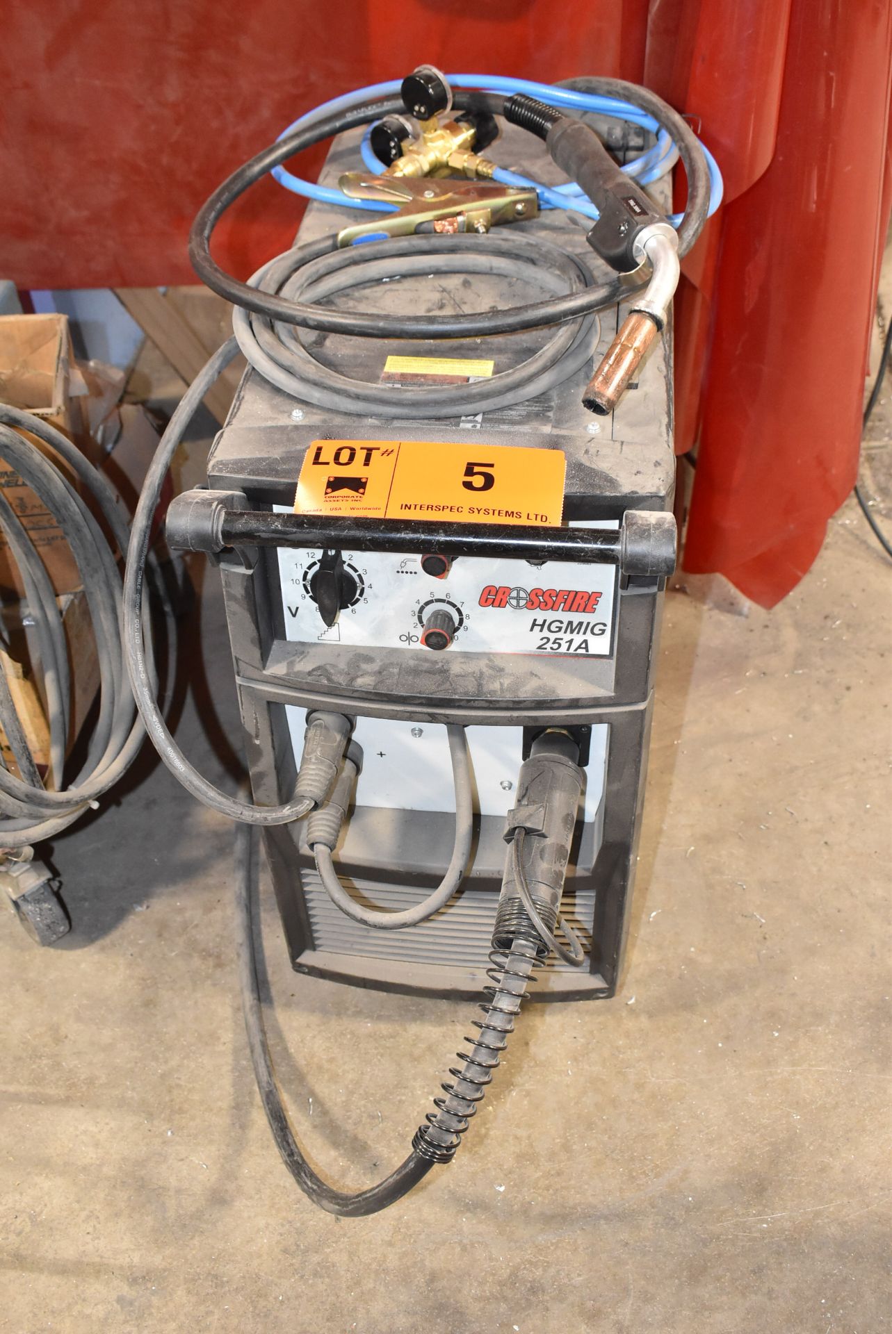 CROSSFIRE HGMIG 251A MIG WELDER WITH CABLES AND GUN, S/N 20081320292 [RIGGING FOR FOR LOT #5 - $25