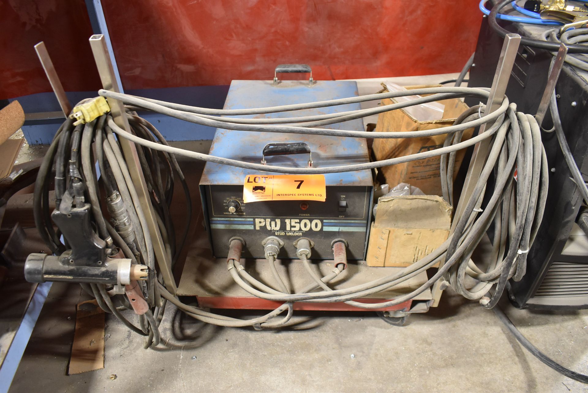 ERICO JONES PW1500 STUD WELDER WITH CABLES AND GUN S/N 183140 [RIGGING FOR FOR LOT #7 - $25 CAD PLUS