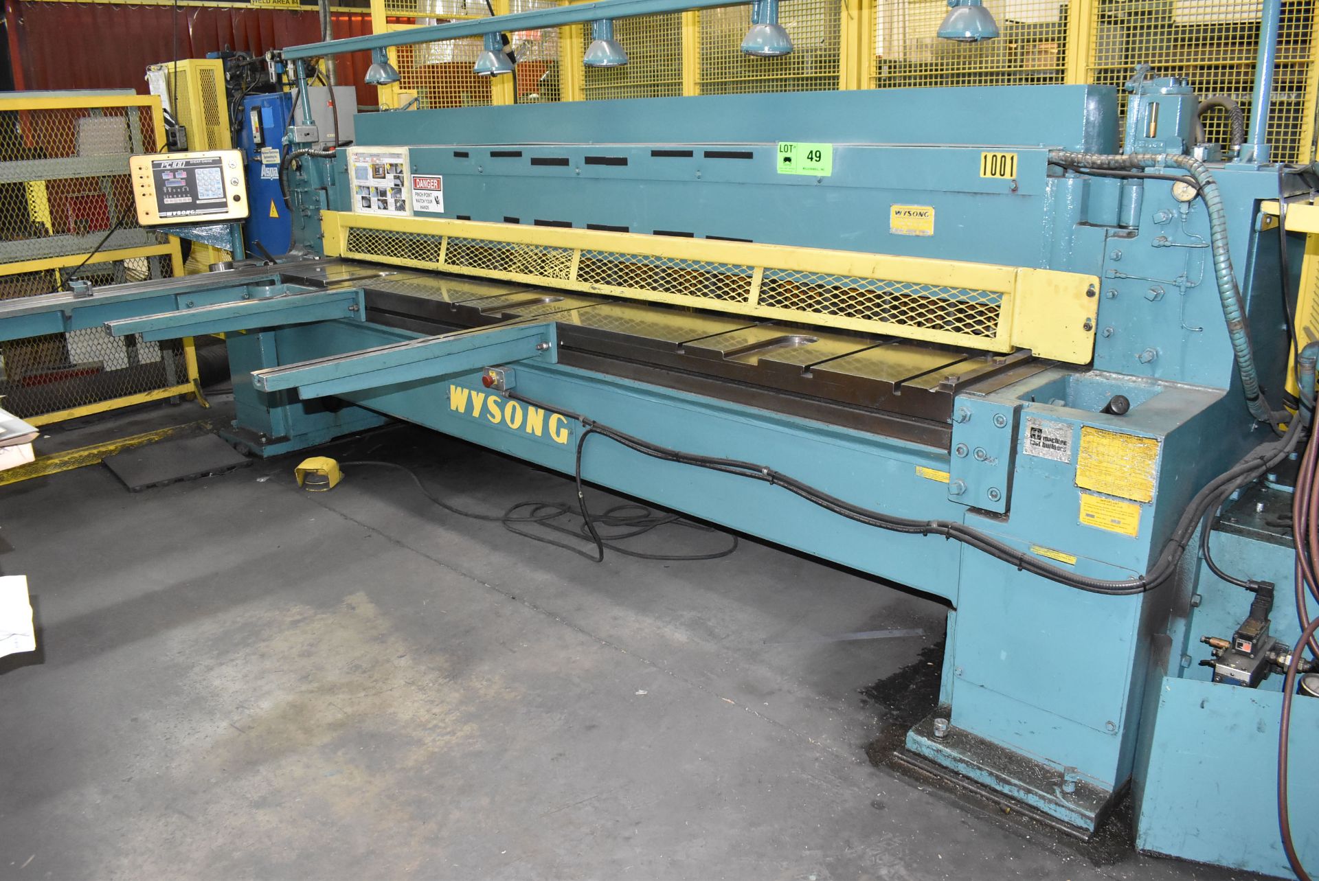 WYSONG 1025 10' MECHANICAL SHEAR WITH 1/4" CAPACITY, WYSONG PC100 CONTROL, STEELTECH MACHINERY - Image 3 of 5