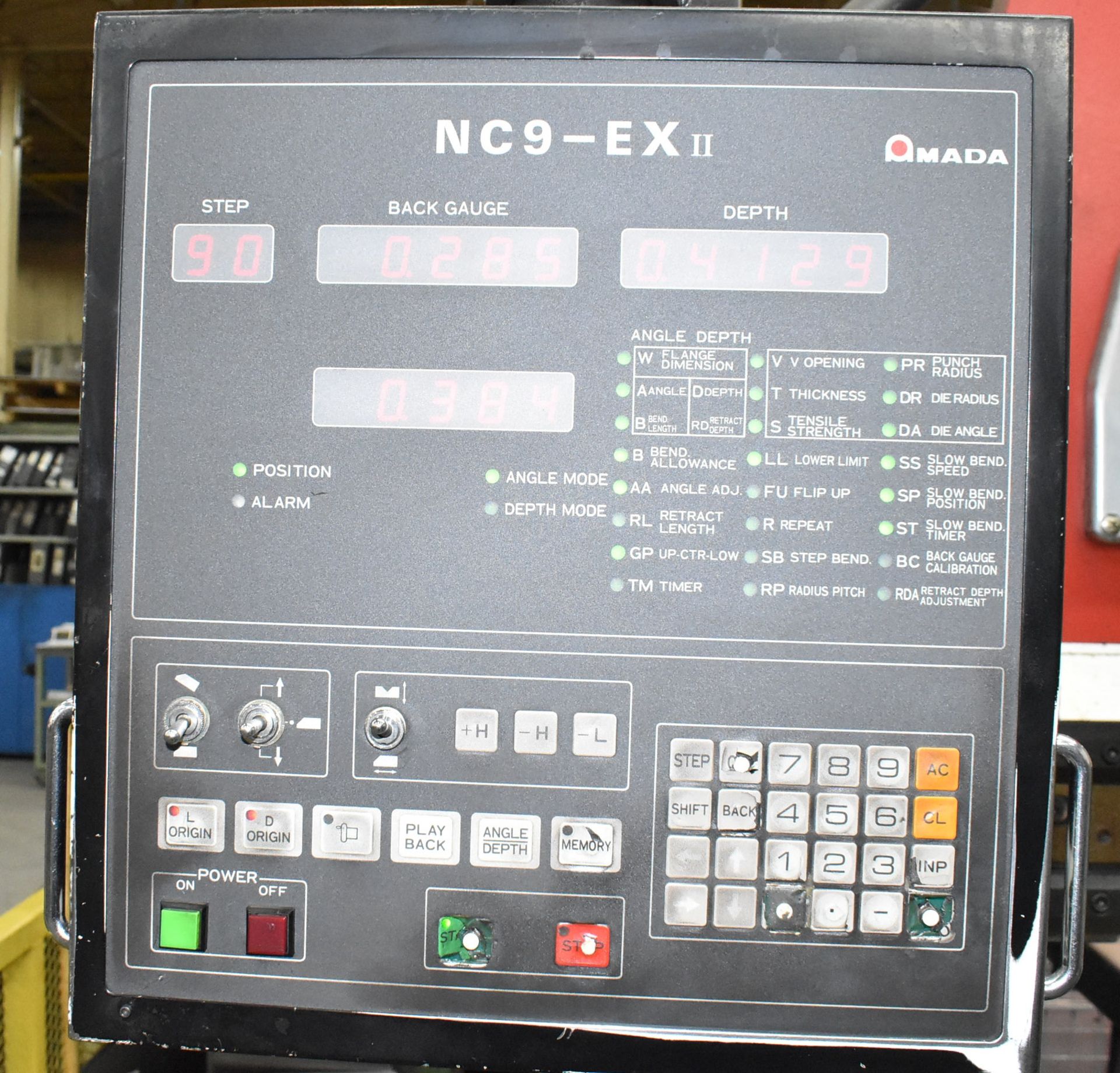 AMADA RG-100 100 TON X 10' HYDRAULIC PRESS BRAKE WITH AMADA NC9-EXII CNC BACK GAUGE CONTROL, 100. - Image 5 of 9