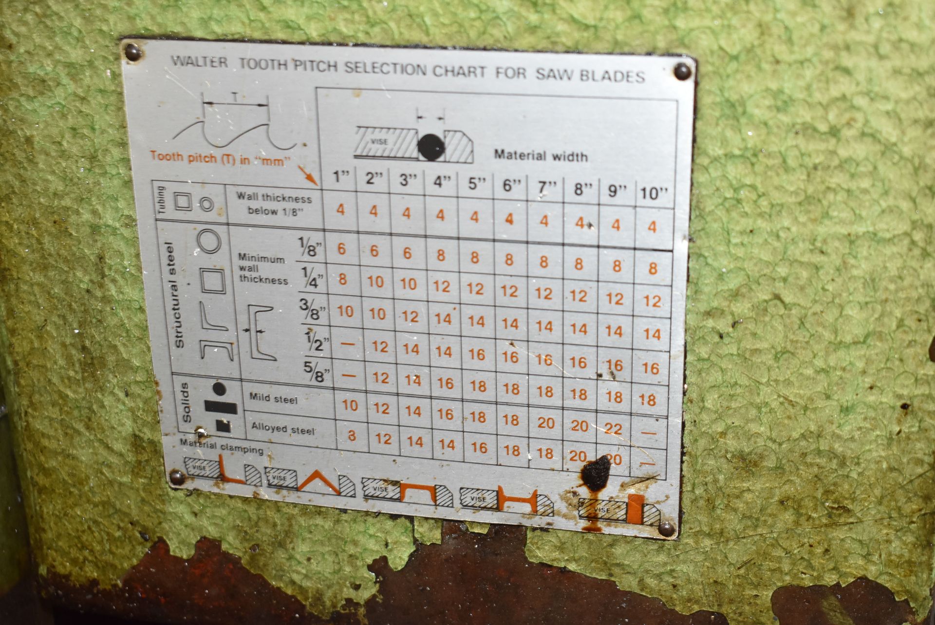 WALTER CS200 COLD CUT SAW WITH 10" BLADE, COOLANT, 5.5" VICE, S/N 34198 (CI) - Image 6 of 7