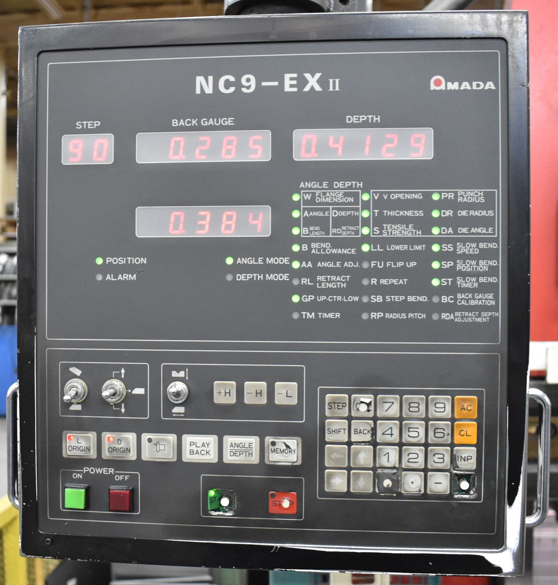 AMADA RG-100 100 TON X 10' HYDRAULIC PRESS BRAKE WITH AMADA NC9-EXII CNC BACK GAUGE CONTROL, 100. - Image 6 of 9