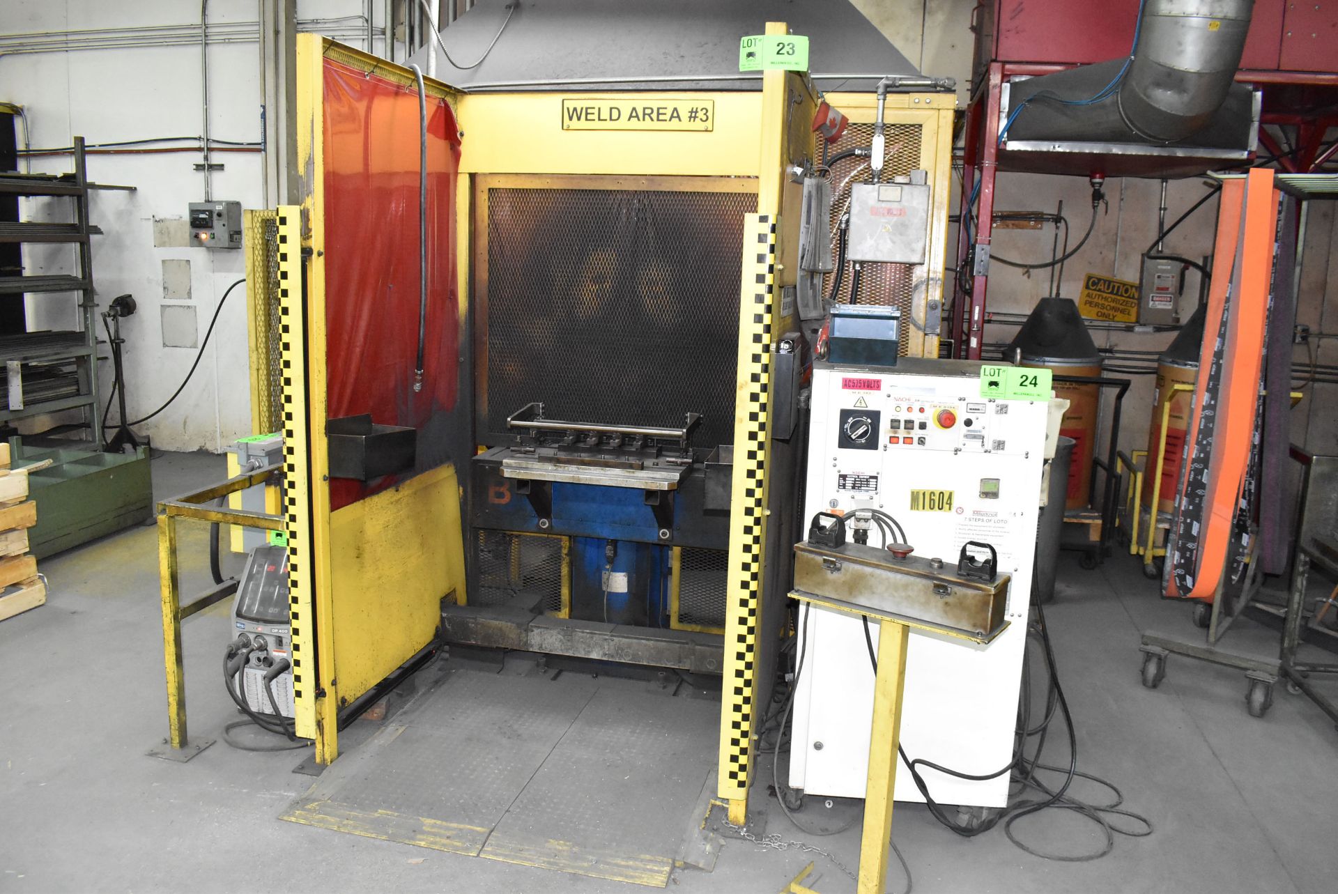 LOT/ COMPLETE WELDING CELL CONSISTING OF NACHI (2000) SC15F-02 ROBOTIC WELDER WITH NOCHI B008H438 - Image 3 of 5