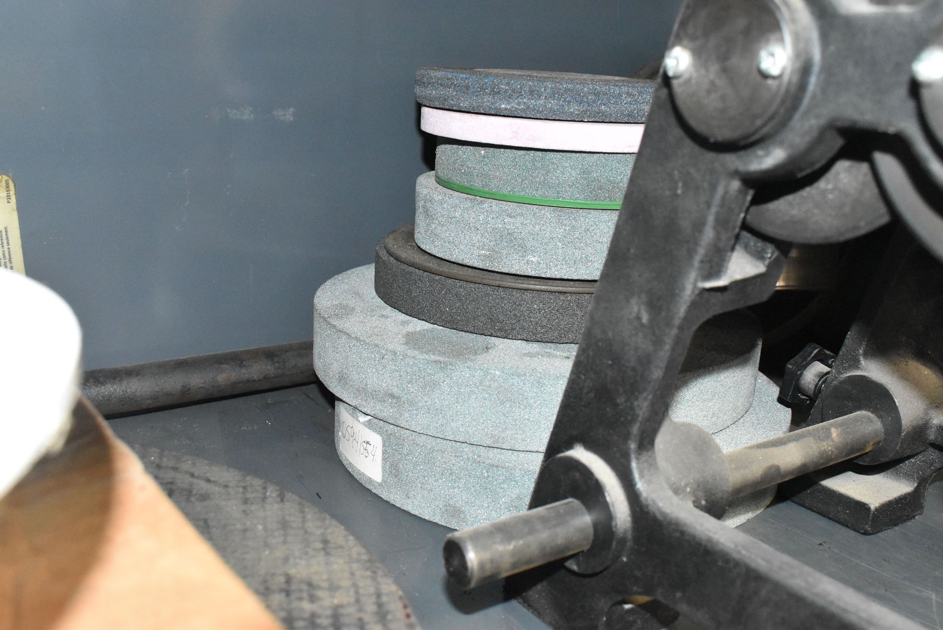 LOT/ CONTENTS OF SHELF - WHEEL BALANCER, ABRASIVE CUT OFF DISCS, WIRE WHEELS, GRINDING WHEELS, ANGLE - Image 4 of 5