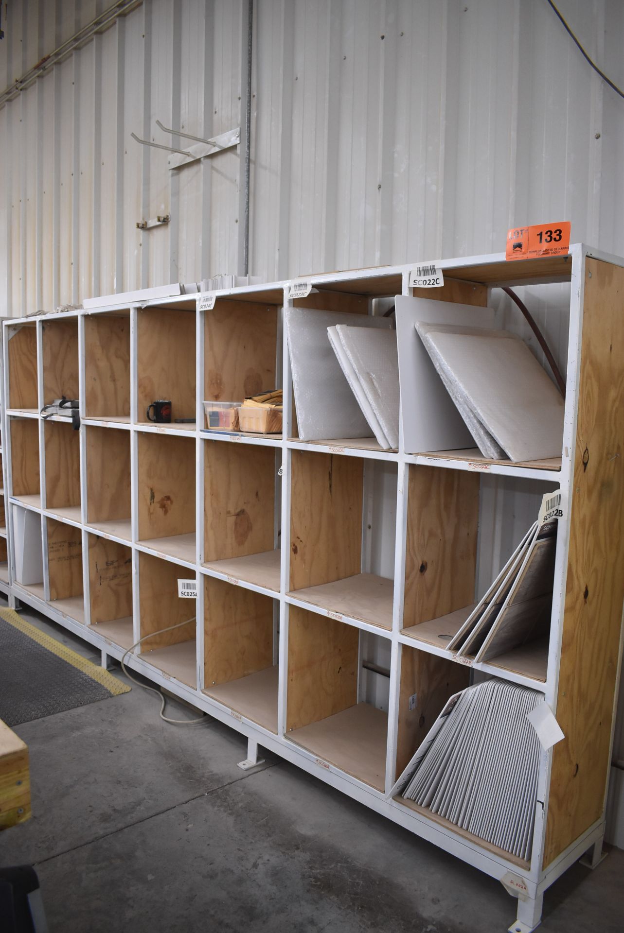 LOT/ STEEL CUBBYHOLE SHELVES (CONTENTS NOT INCLUDED)