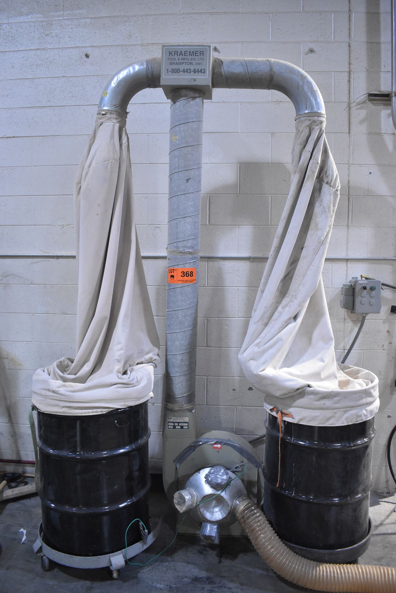 KRAEMER KTM E 52 5 HP PORTABLE TWIN BAG DUST COLLECTOR, S/N: E52-0446