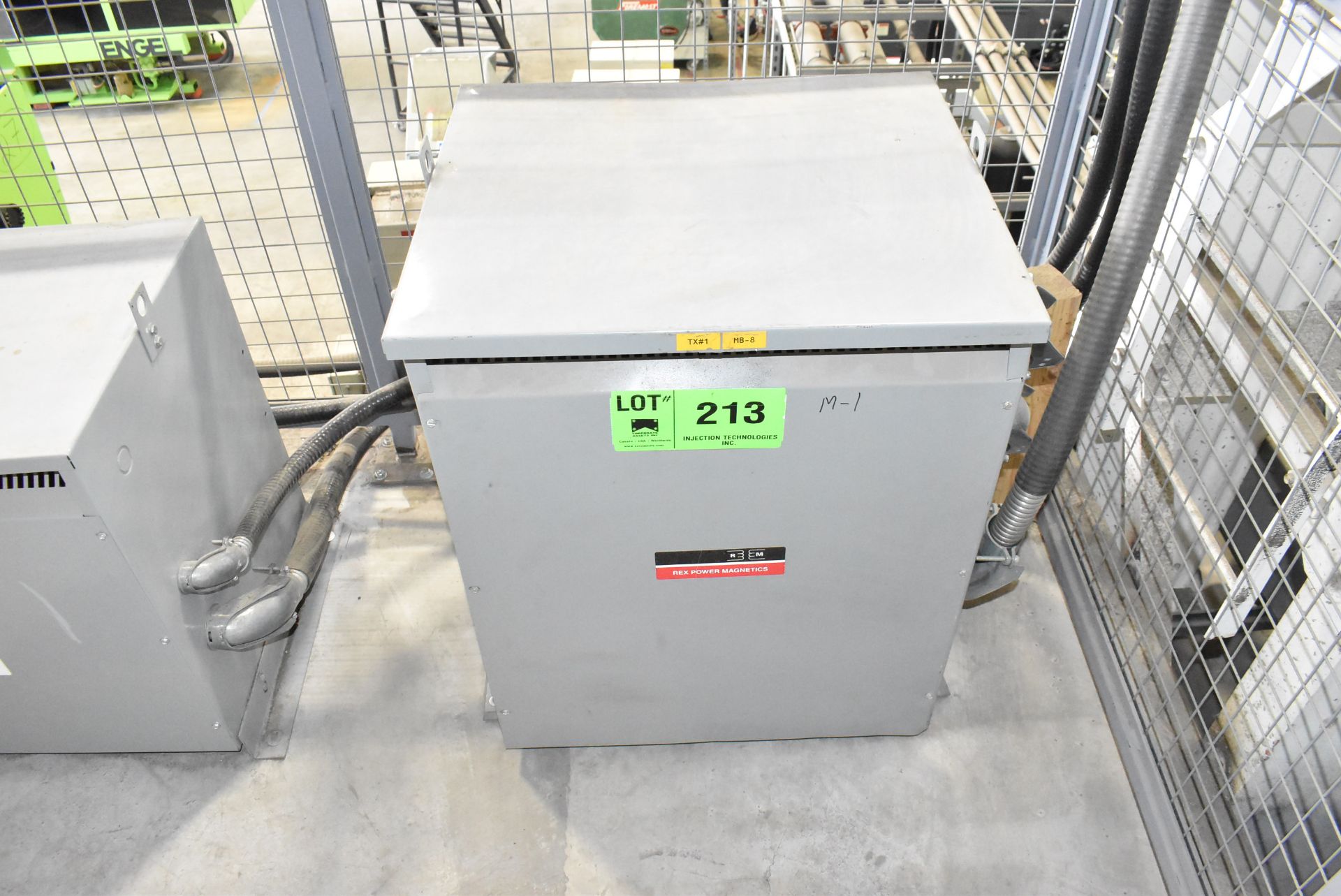 REX MANUFACTURING 225KVA/600-480V/3PH/60HZ TRANSFORMER (CI) [RIGGING FEES FOR LOT #213 - $250 USD