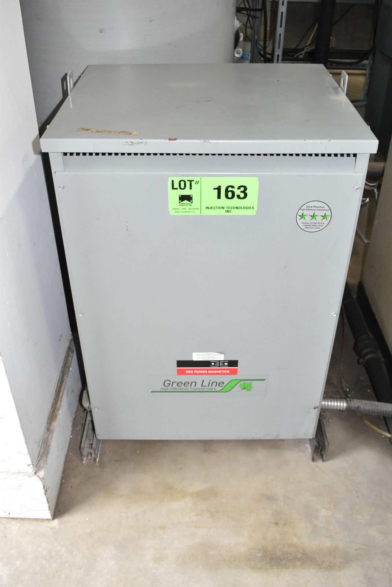 REX MANUFACTURING 75KVA TRANSFORMER (CI) [RIGGING FEES FOR LOT #163 - $125 USD PLUS APPLICABLE