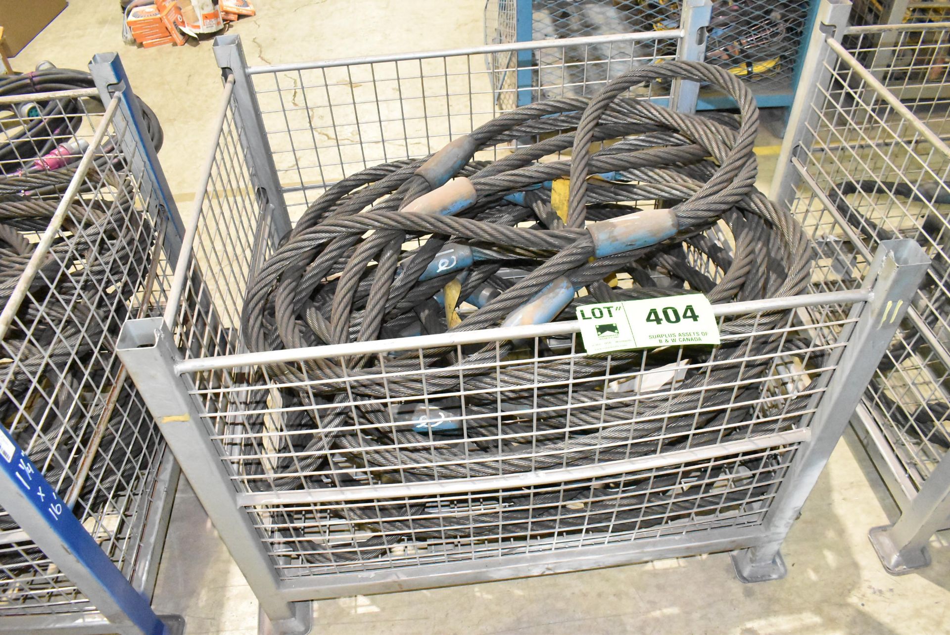 LOT/ CONTENTS OF BIN - WIRE ROPE SLINGS