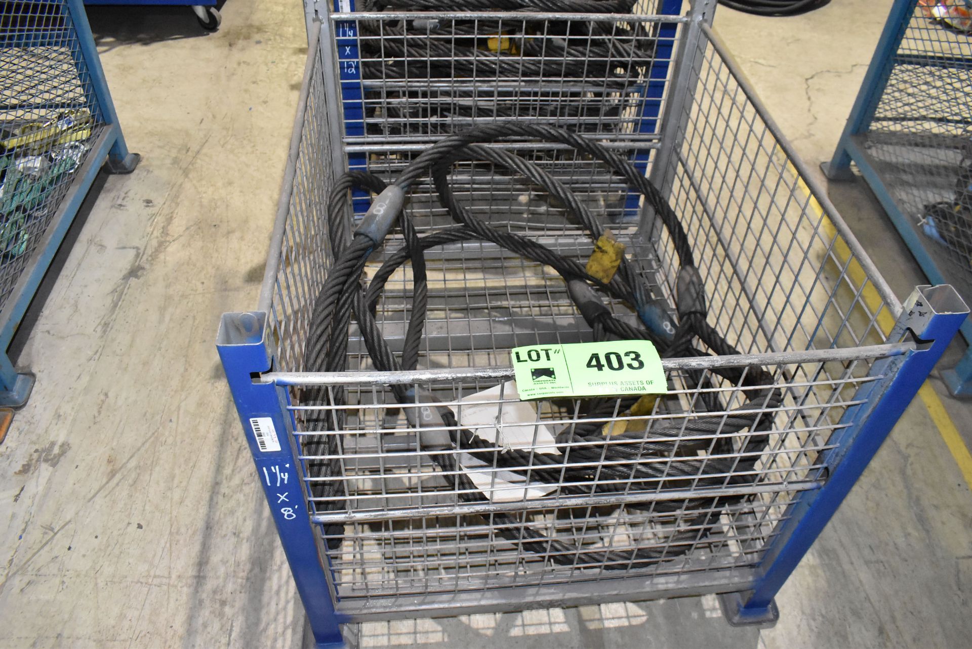 LOT/ CONTENTS OF BIN - WIRE ROPE SLINGS