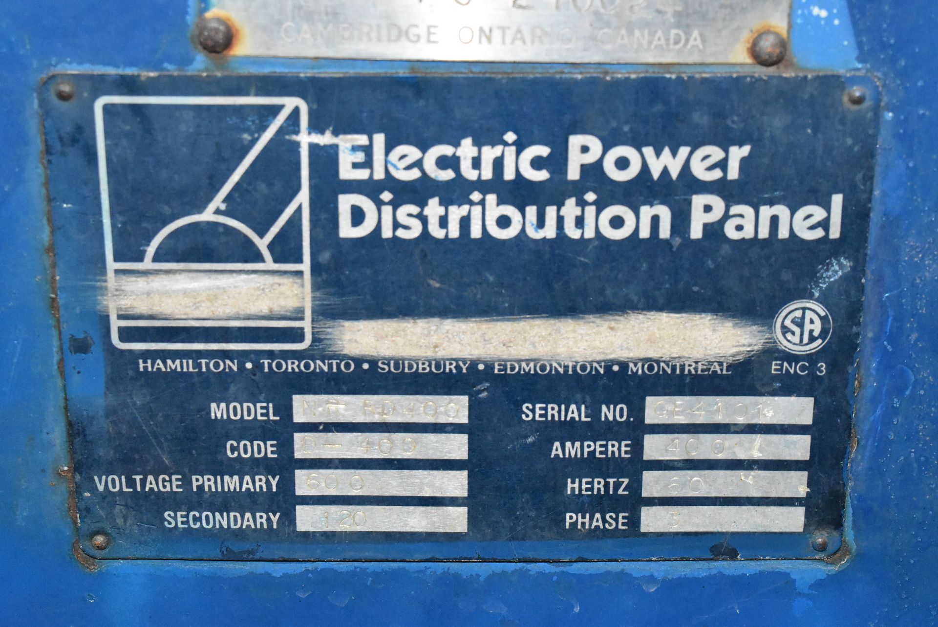 RED-D-ARC DP225 PORTABLE POWER DISTRIBUTION BOARD WITH 600V, 3PH, 60HZ, S/N: N/A - Image 3 of 3