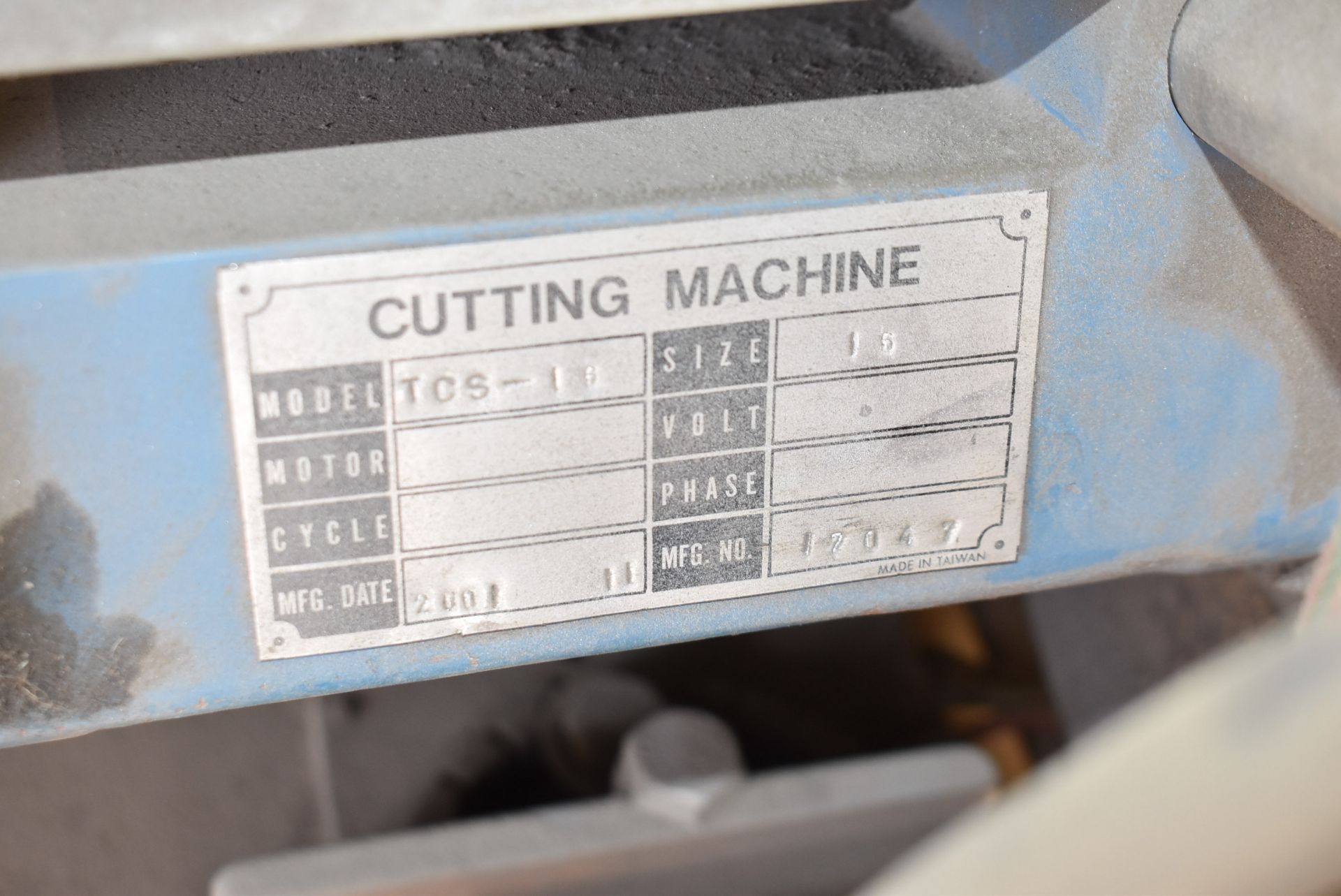 TCS-16 16" HEAVY DUTY ABRASIVE CUT OFF SAW, S/N: N/A - Image 3 of 3