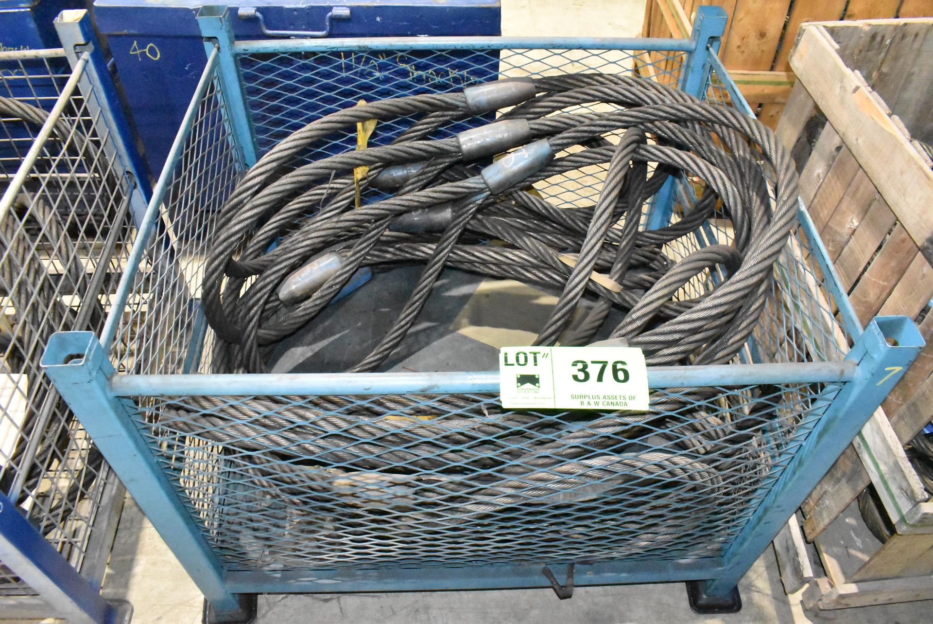 LOT/ CONTENTS OF BIN - WIRE ROPE SLINGS