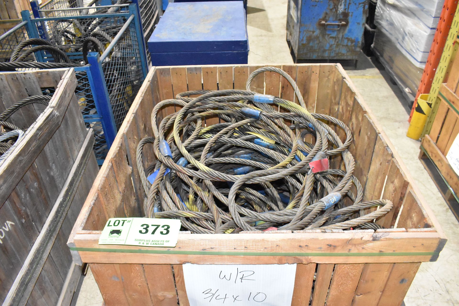 LOT/ CONTENTS OF CRATE - WIRE ROPE SLINGS