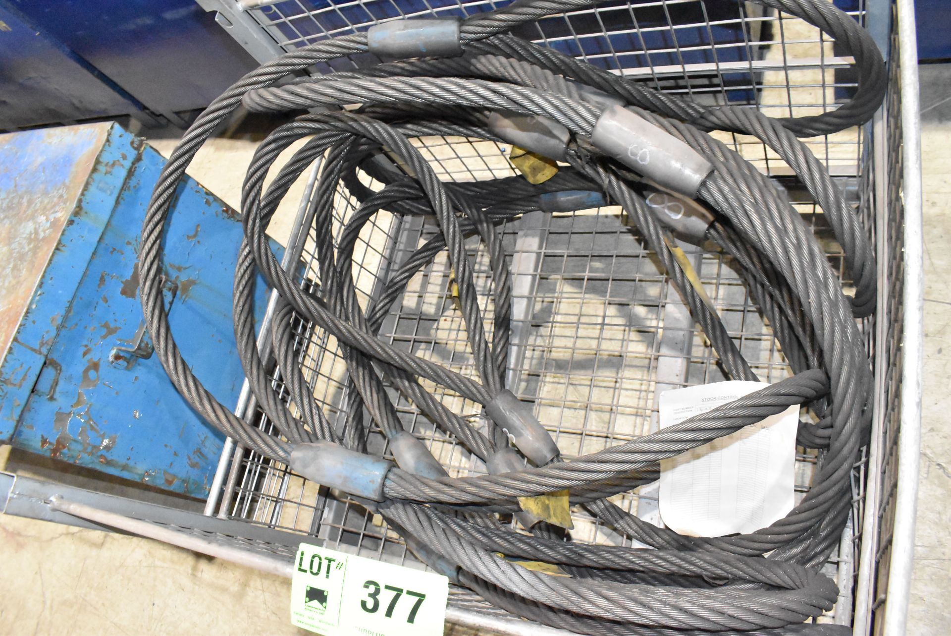 LOT/ CONTENTS OF BIN - WIRE ROPE SLINGS - Image 2 of 2