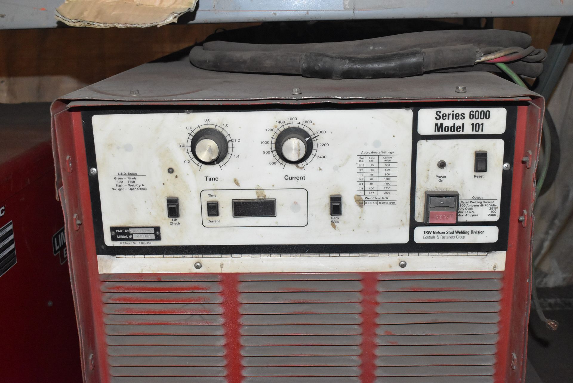 NELSON SERIES 6000 STUD WELDING POWER SOURCE [RIGGING FEES FOR LOT #2123 - $30 USD PLUS APPLICABLE - Image 3 of 4