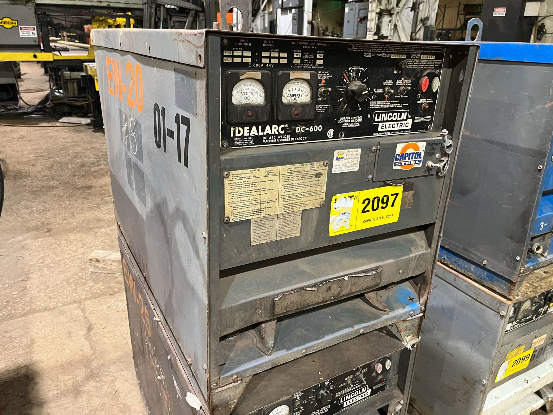 LINCOLN ELECTRIC IDEALARC DC-600 MULTI-PROCESS WELDING POWER SOURCE [RIGGING FEES FOR LOT #2097 - $
