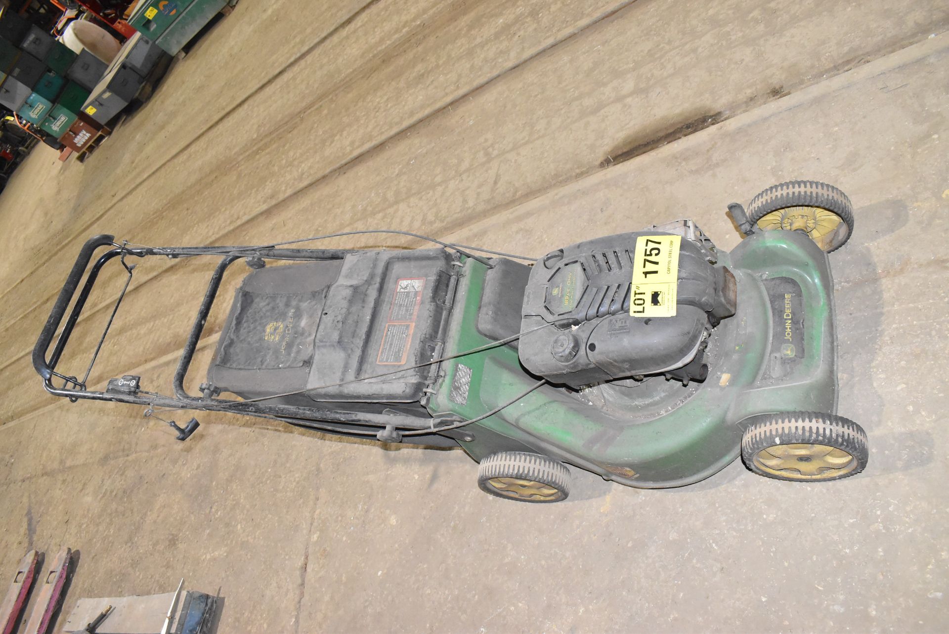 JOHN DEERE GAS POWERED LAWN MOWER [RIGGING FEES FOR LOT #1757 - $30 USD PLUS APPLICABLE TAXES]