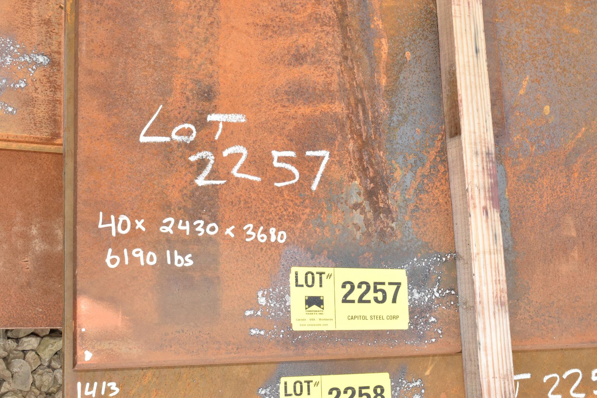 STRUCTURAL STEEL PLATE - 40mmX2,430mmX3,680mm 6,190 LBS. (CI)