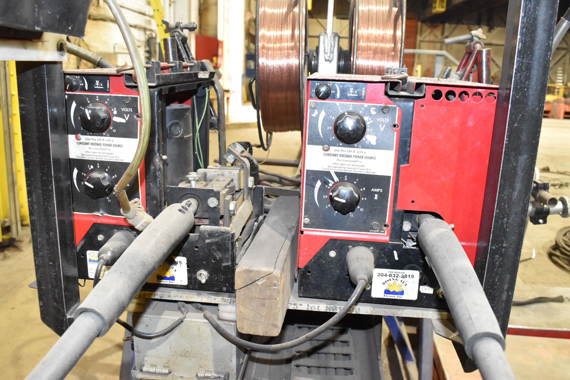 LINCOLN ELECTRIC LN-8 TWIN REEL SUB-ARC TRACTOR WITH WIRE FEEDERS, WELD CABLE SET CONSISTING OF - Image 3 of 12
