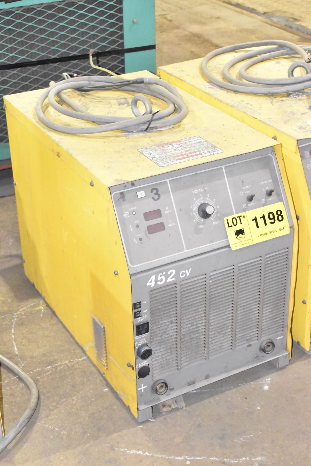 ESAB 452CV DIGITAL WELDING POWER SOURCE, S/N: N/A [RIGGING FEES FOR LOT #1198 - $30 USD PLUS