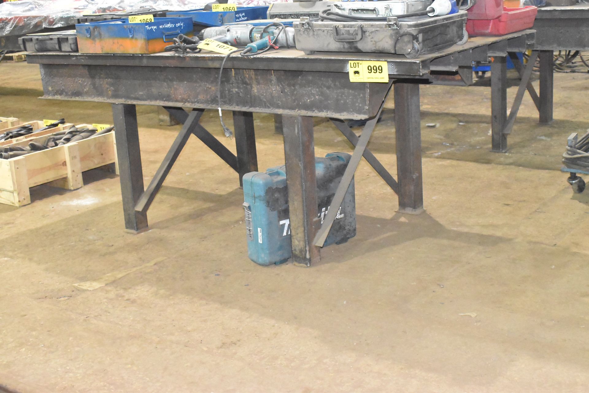 HEAVY DUTY STEEL WELDING TABLE (CONTENTS NOT INCLUDED) (CI) (DELAYED DELIVERY) [RIGGING FEES FOR LOT