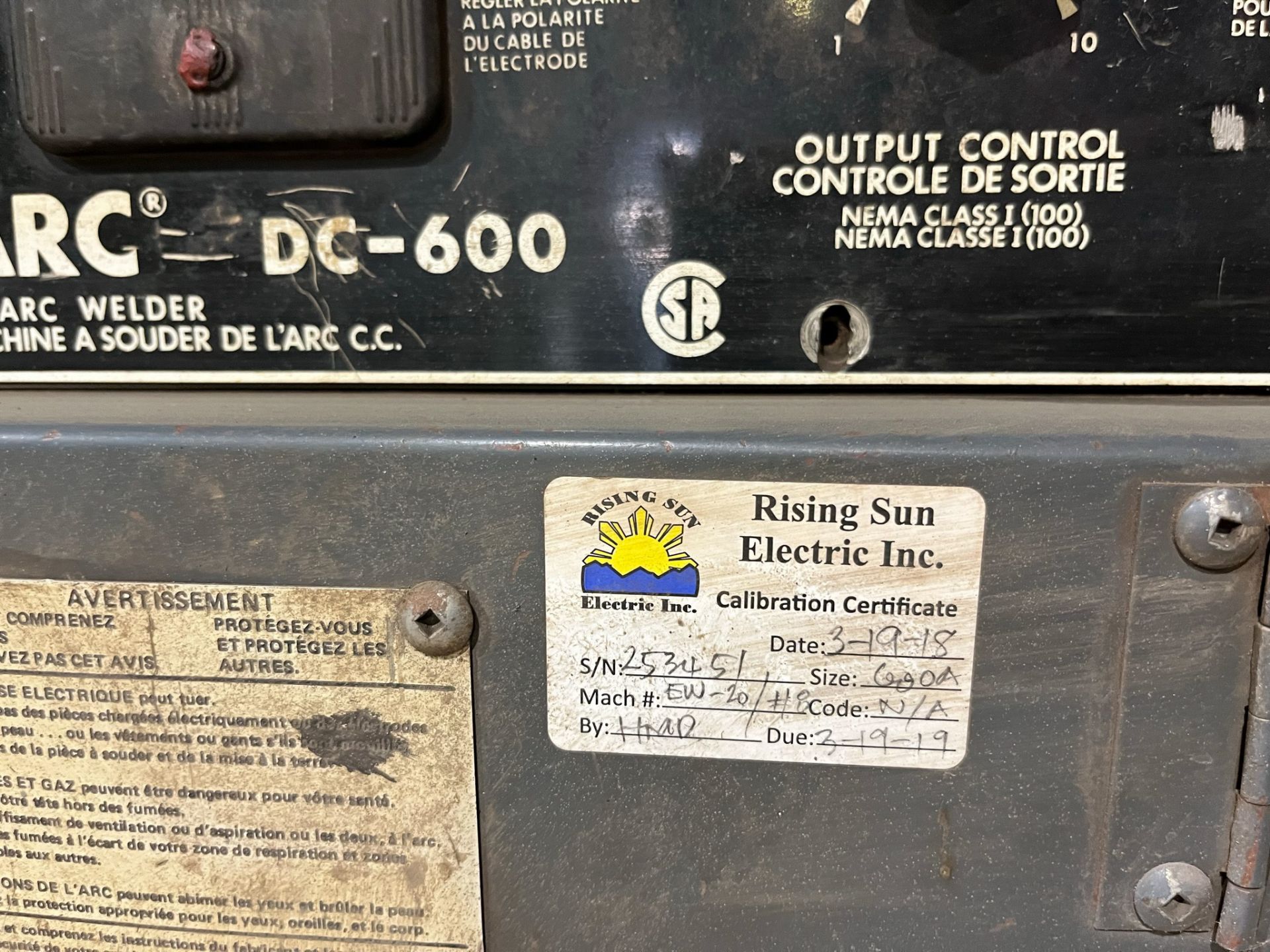 LINCOLN ELECTRIC IDEALARC DC-600 MULTI-PROCESS WELDING POWER SOURCE [RIGGING FEES FOR LOT #2097 - $ - Image 4 of 5