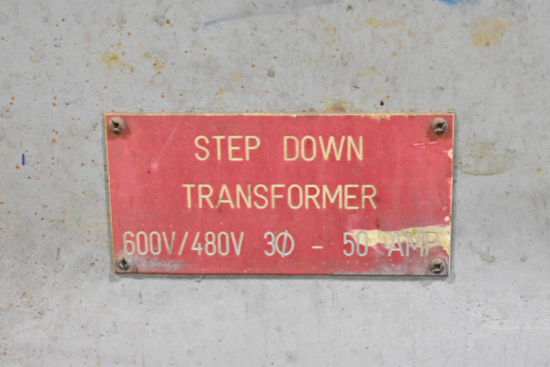 600V/480V 3PH 50 AMP STEP-DOWN TRANSFORMER (CI) [RIGGING FEES FOR LOT #167 - $125 USD PLUS - Image 2 of 2