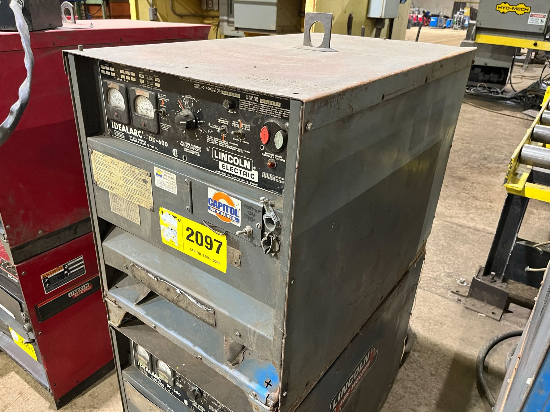 LINCOLN ELECTRIC IDEALARC DC-600 MULTI-PROCESS WELDING POWER SOURCE [RIGGING FEES FOR LOT #2097 - $ - Image 2 of 5