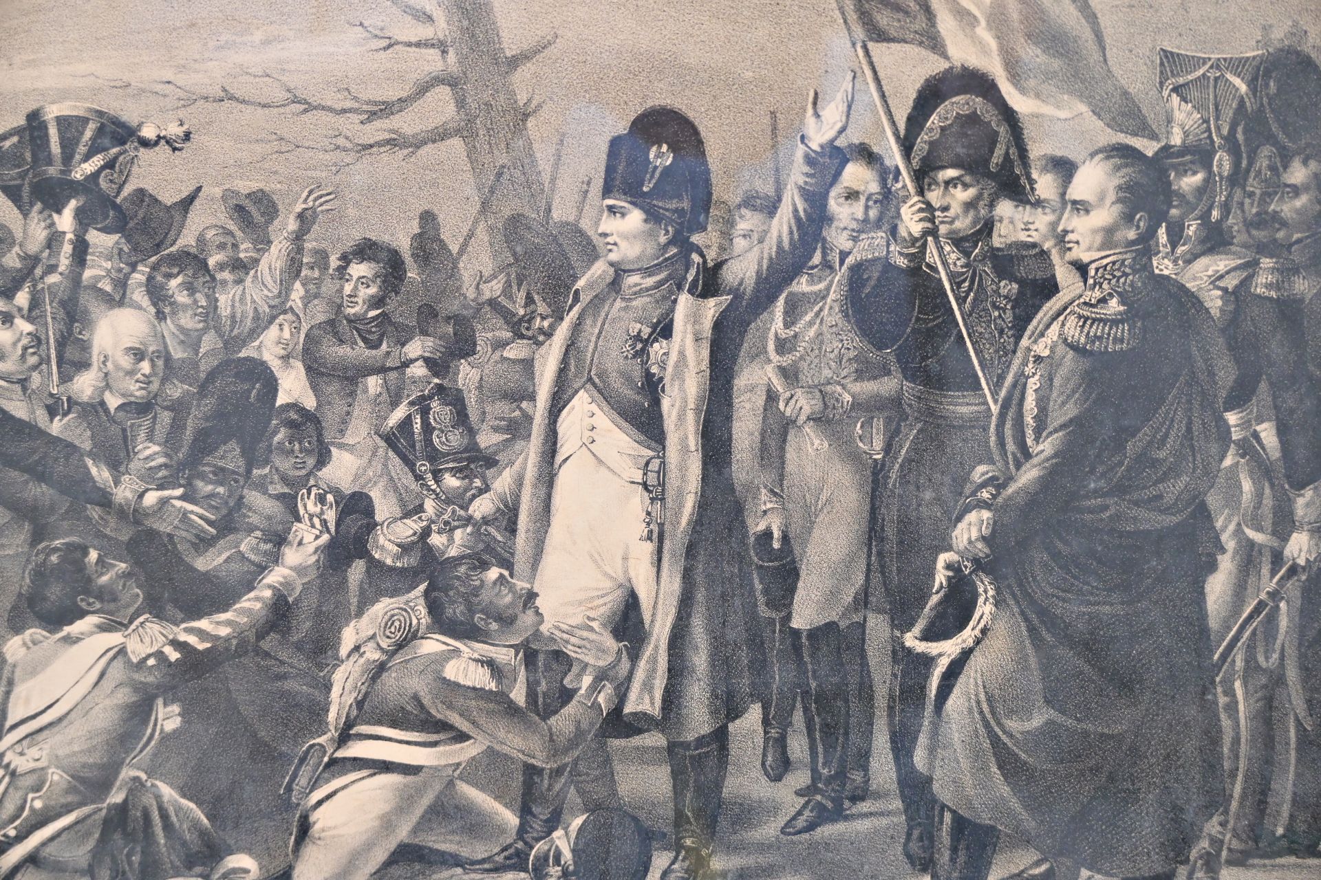 A pair of large engravings, an image of Napoleon and the Russian Campaign 1812. France, 19th c. - Bild 4 aus 12