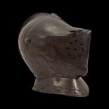 A FORGED GERMAN CLOSE HELMET, 16TH-19TH CENTURY