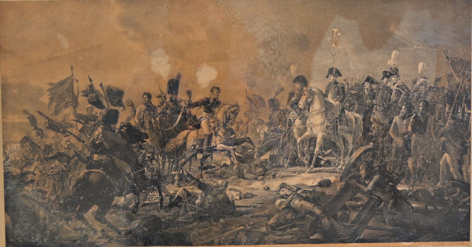 A pair of large engravings, an image of Napoleon and the Russian Campaign 1812. France, 19th c. - Bild 7 aus 12