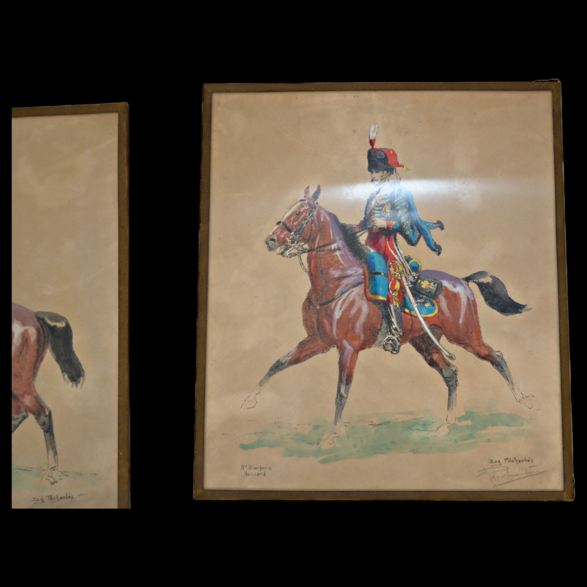 A set of four paintings depicting French and Spanish cavalrymen. First quarter of the 20th century. - Image 12 of 21