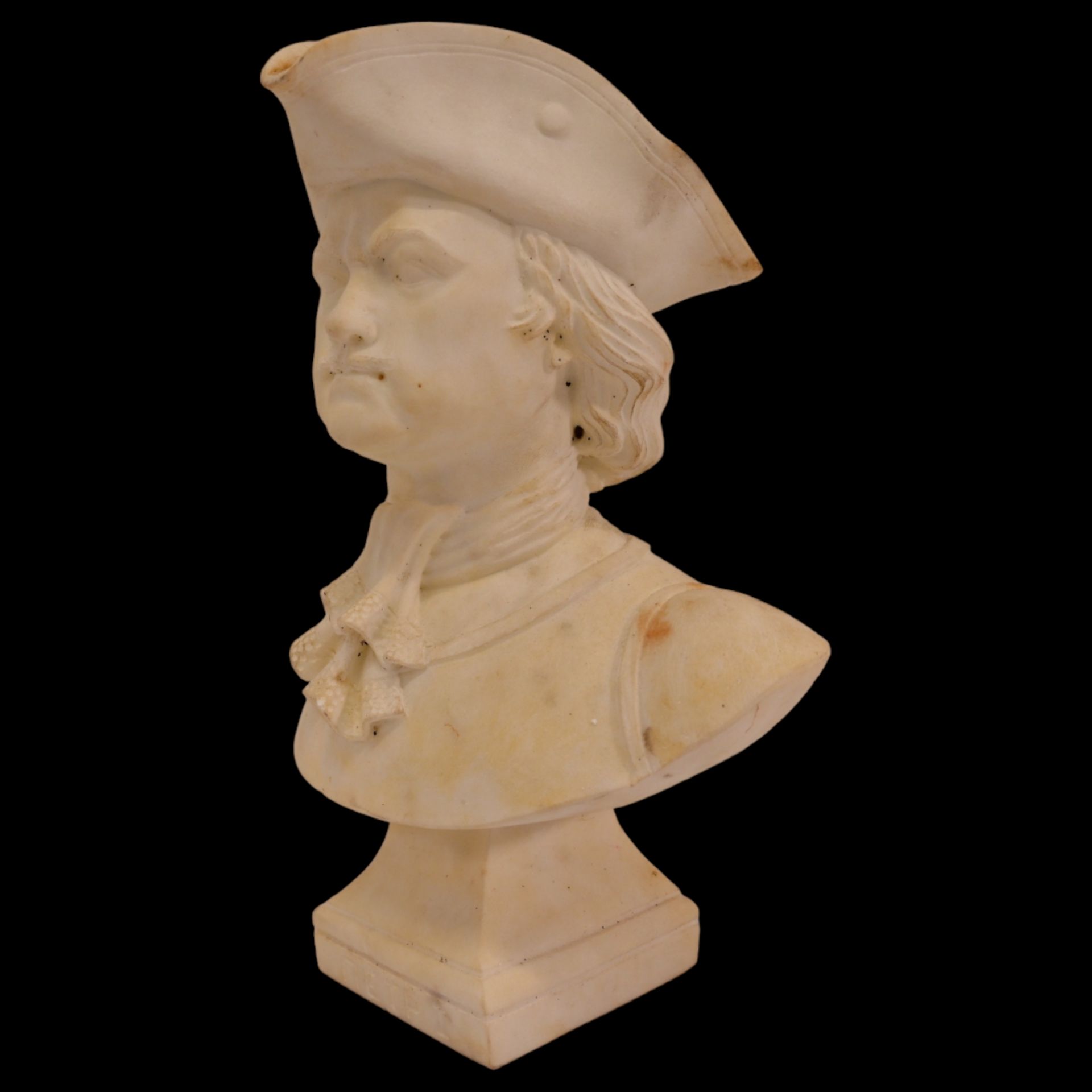 Bust of Peter I, Karar marble, Russian Empire, 19th century. Inscription on the base, Peter I. - Image 4 of 7