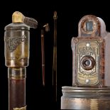 A Unique English Coronet Midget Camera Cane with tripod. Thomas Brigg & Sons, ca 1930s.