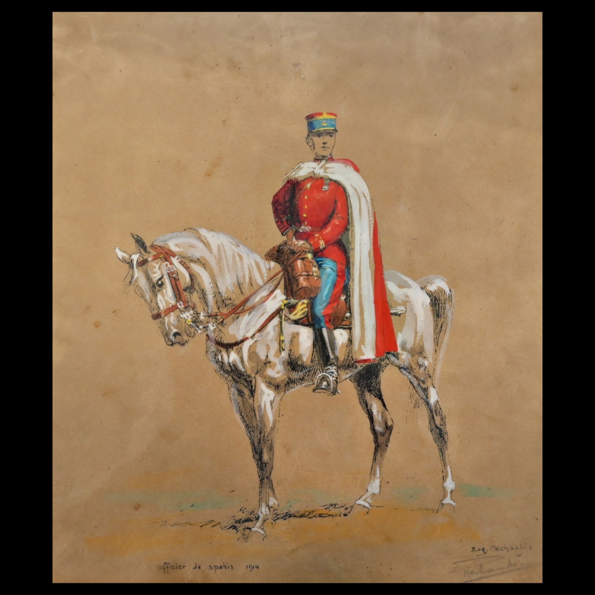 A set of four paintings depicting French and Spanish cavalrymen. First quarter of the 20th century. - Image 18 of 21