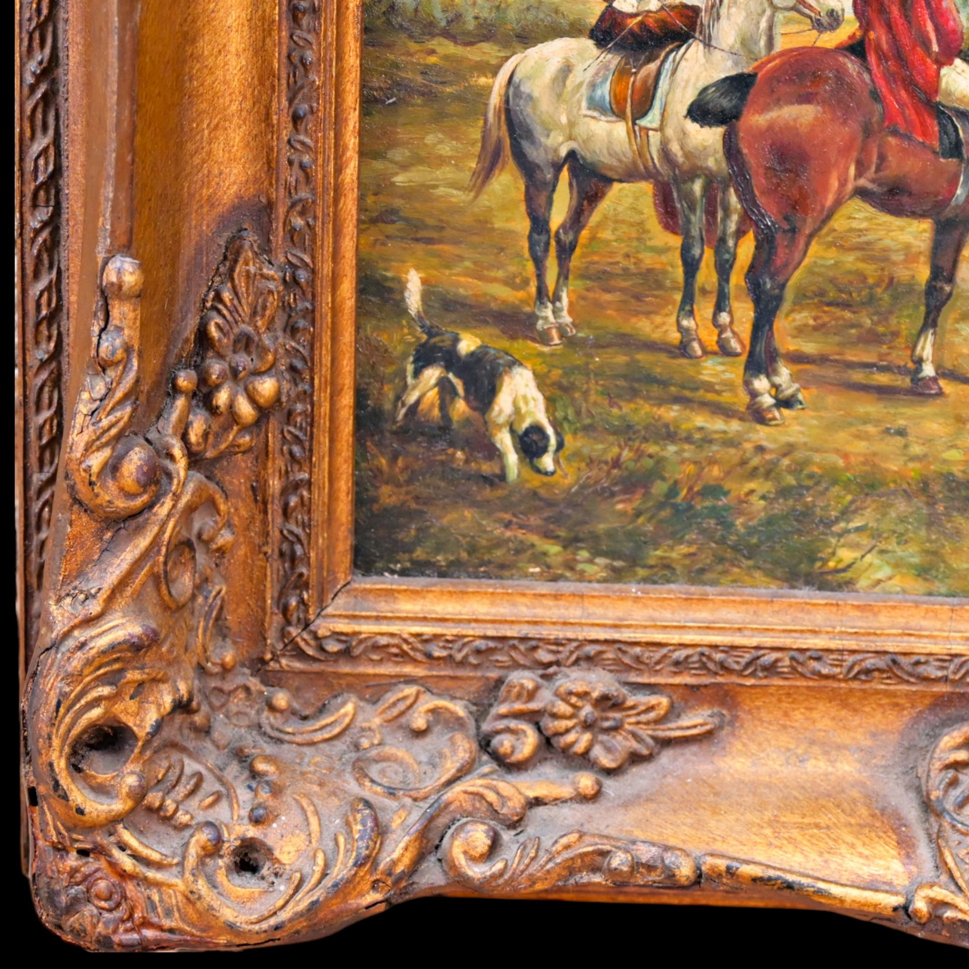 Victorian oil painting on board by Carvers & Gilders, England, last quarter of the 19th century. - Image 3 of 5