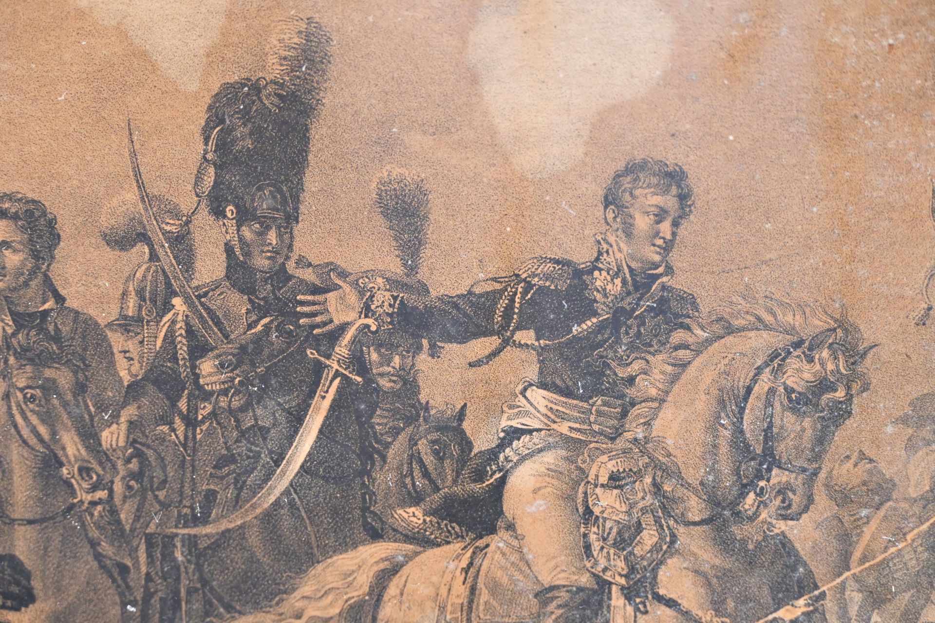 A pair of large engravings, an image of Napoleon and the Russian Campaign 1812. France, 19th c. - Bild 10 aus 12