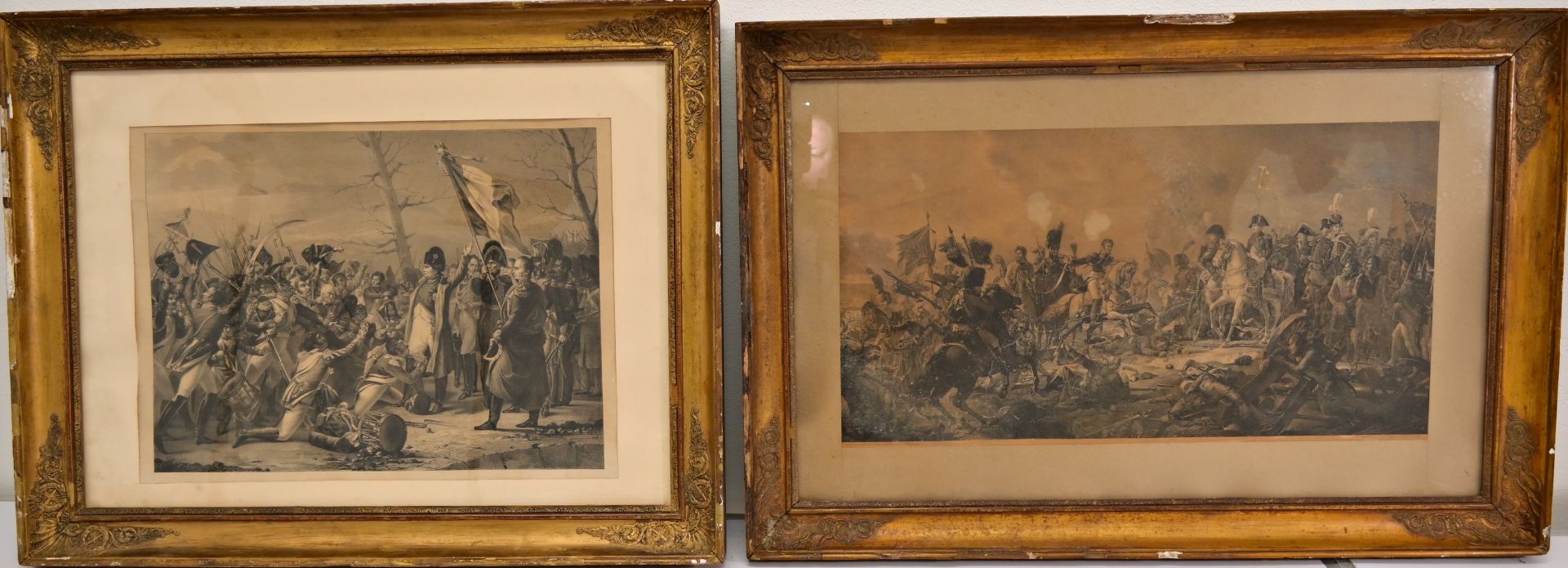 A pair of large engravings, an image of Napoleon and the Russian Campaign 1812. France, 19th c. - Bild 3 aus 12