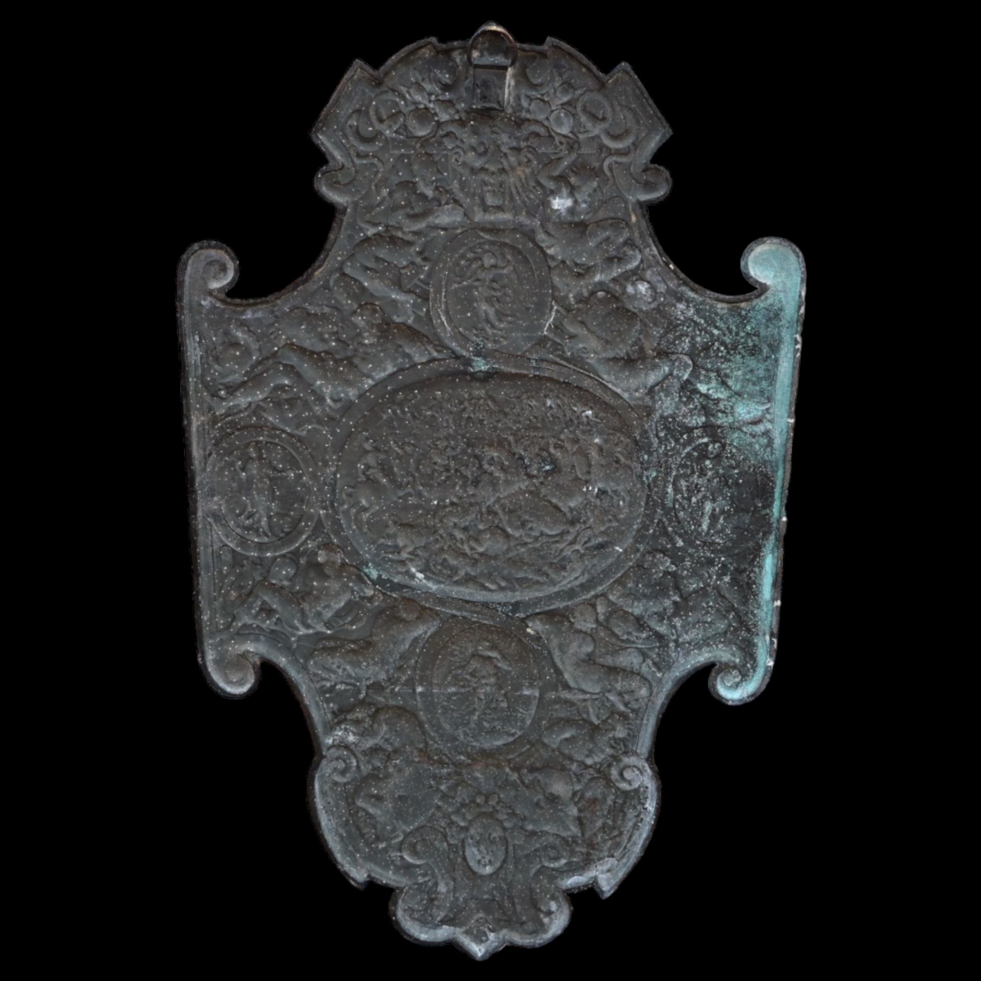 A Large Victorian Copper Shield in the Renaissance manner. English, late 19th century. - Image 8 of 9