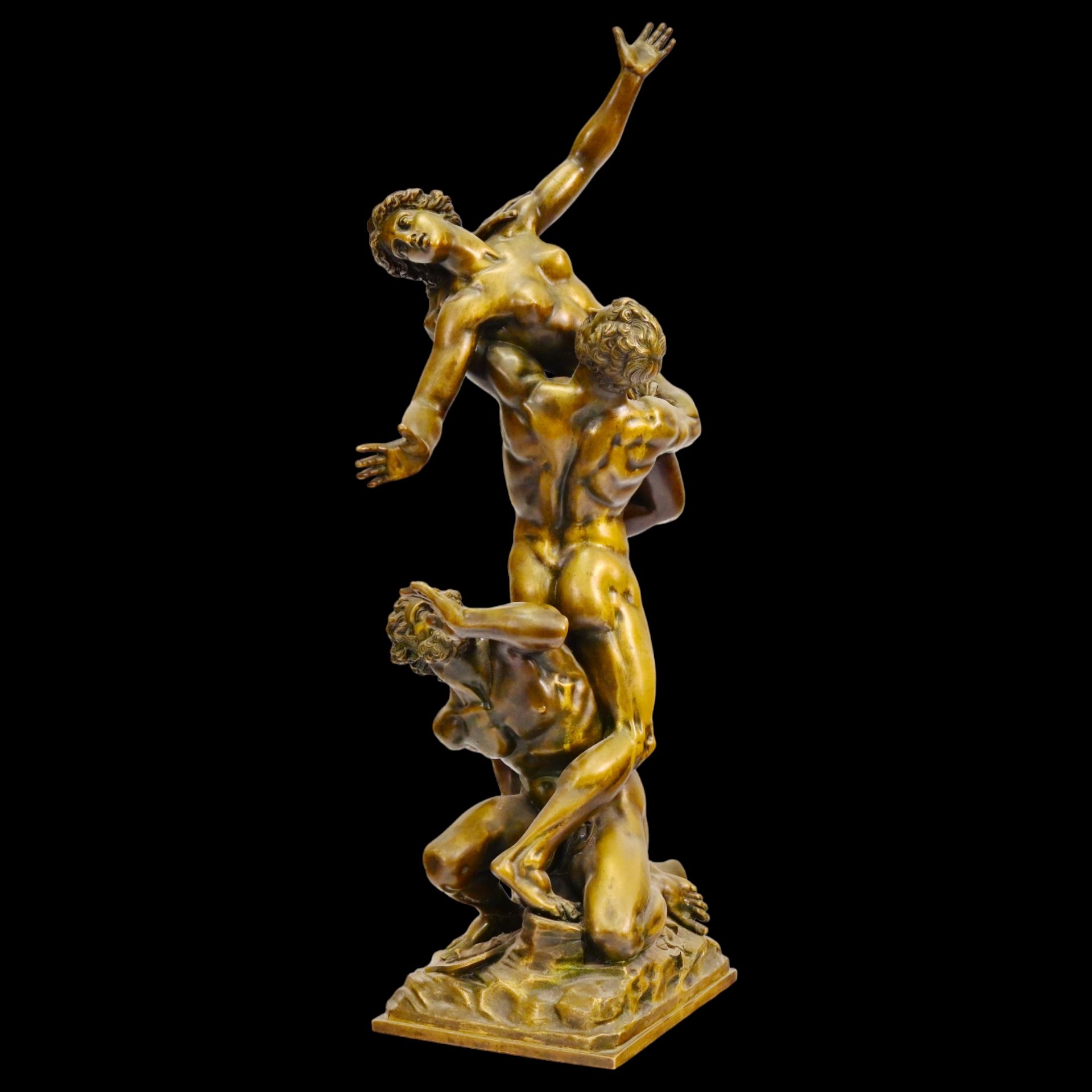 "Abduction of the Sabine women" Bronze sculpture, signed "Jean de Bologne" to base. France, 19th C. - Image 2 of 14