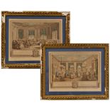 Two (2) late 18th/early 19th Century L. Provost colored engravings from drawings by St. Aubin