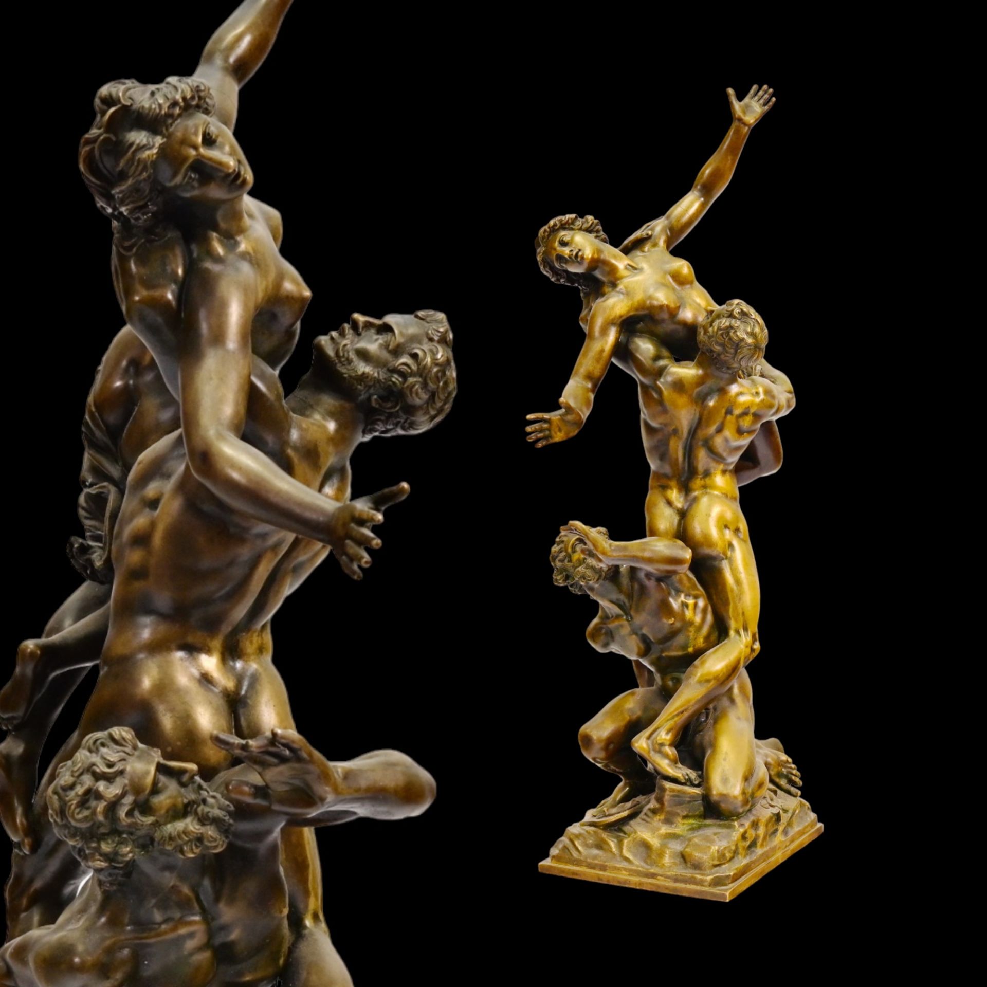 "Abduction of the Sabine women" Bronze sculpture, signed "Jean de Bologne" to base. France, 19th C.