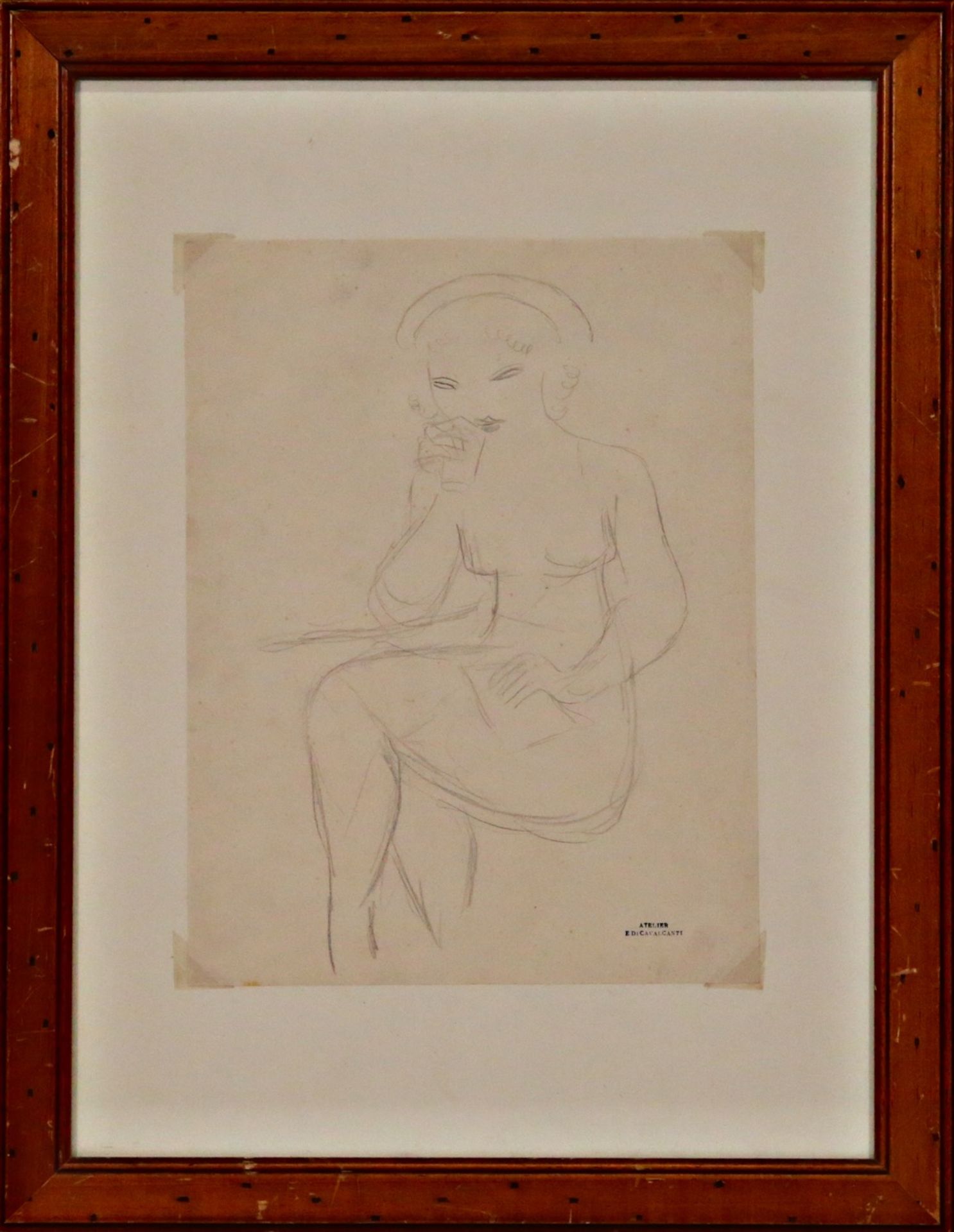 Emiliano DI CAVALCANTI (1897-1976) "Seated woman" 1930, workshop stamp lower right E Di Cavalcanti. - Image 2 of 5