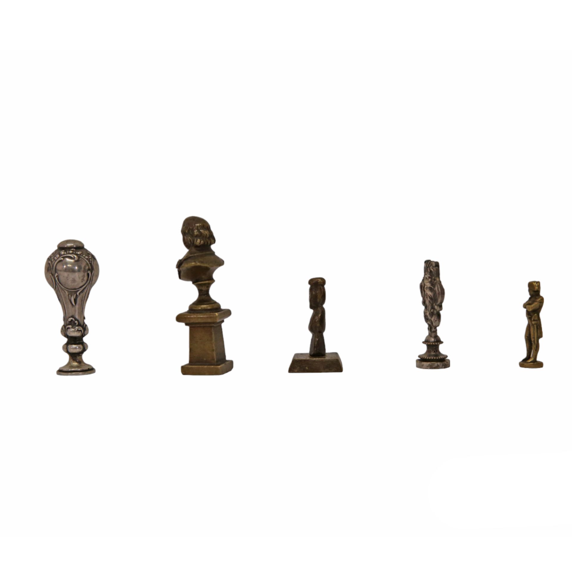 Lot of five bronze and silver-plated figurines of the 19th-20th century, Napoleon figure and others. - Image 2 of 5