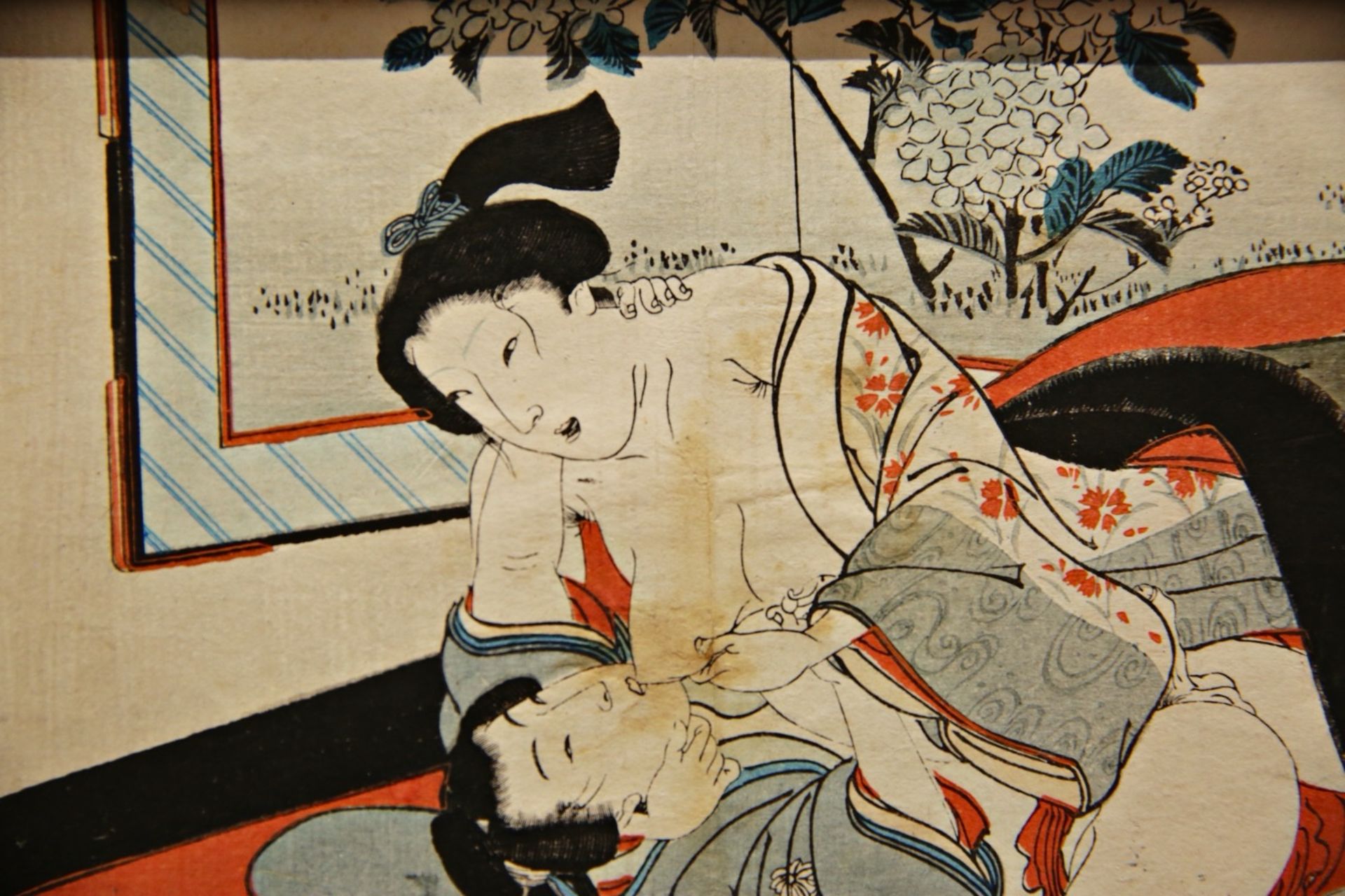 Three Antique Original Japanese Erotic Prints, 19th _. Japanese art, Collectible art for home decor. - Bild 4 aus 4