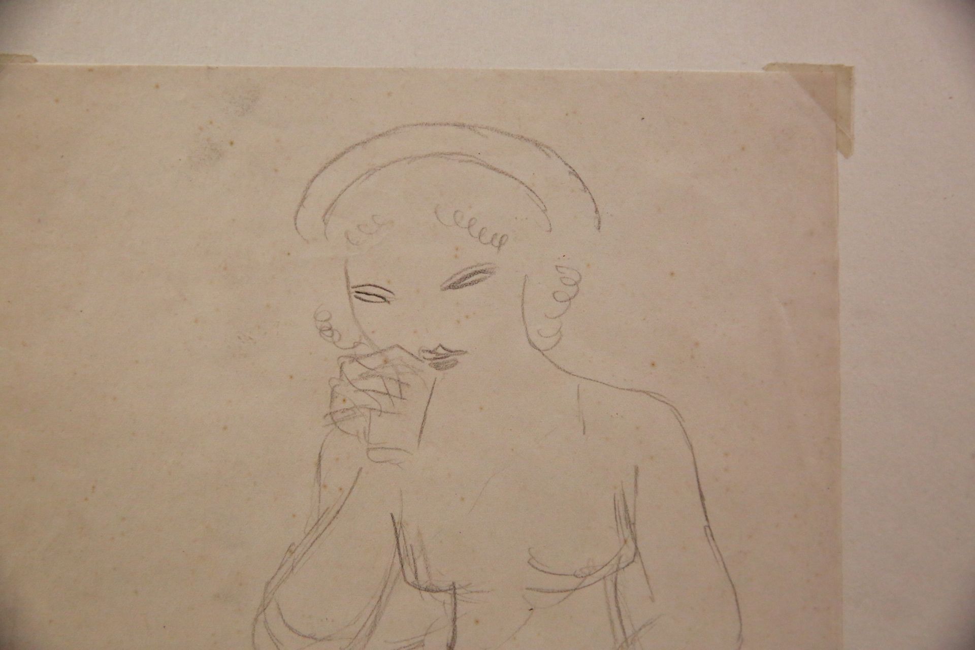 Emiliano DI CAVALCANTI (1897-1976) "Seated woman" 1930, workshop stamp lower right E Di Cavalcanti. - Image 4 of 5