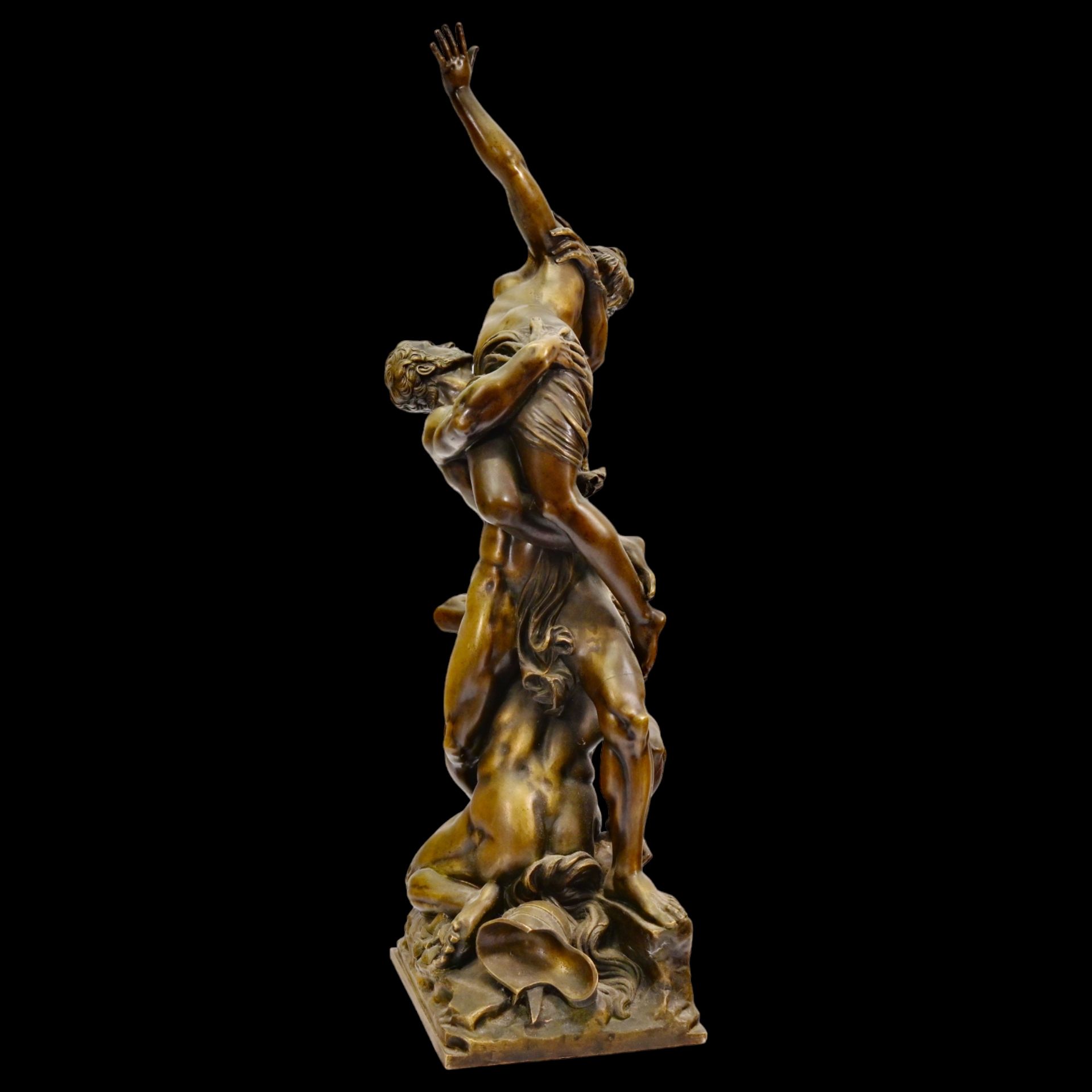 "Abduction of the Sabine women" Bronze sculpture, signed "Jean de Bologne" to base. France, 19th C. - Image 4 of 14
