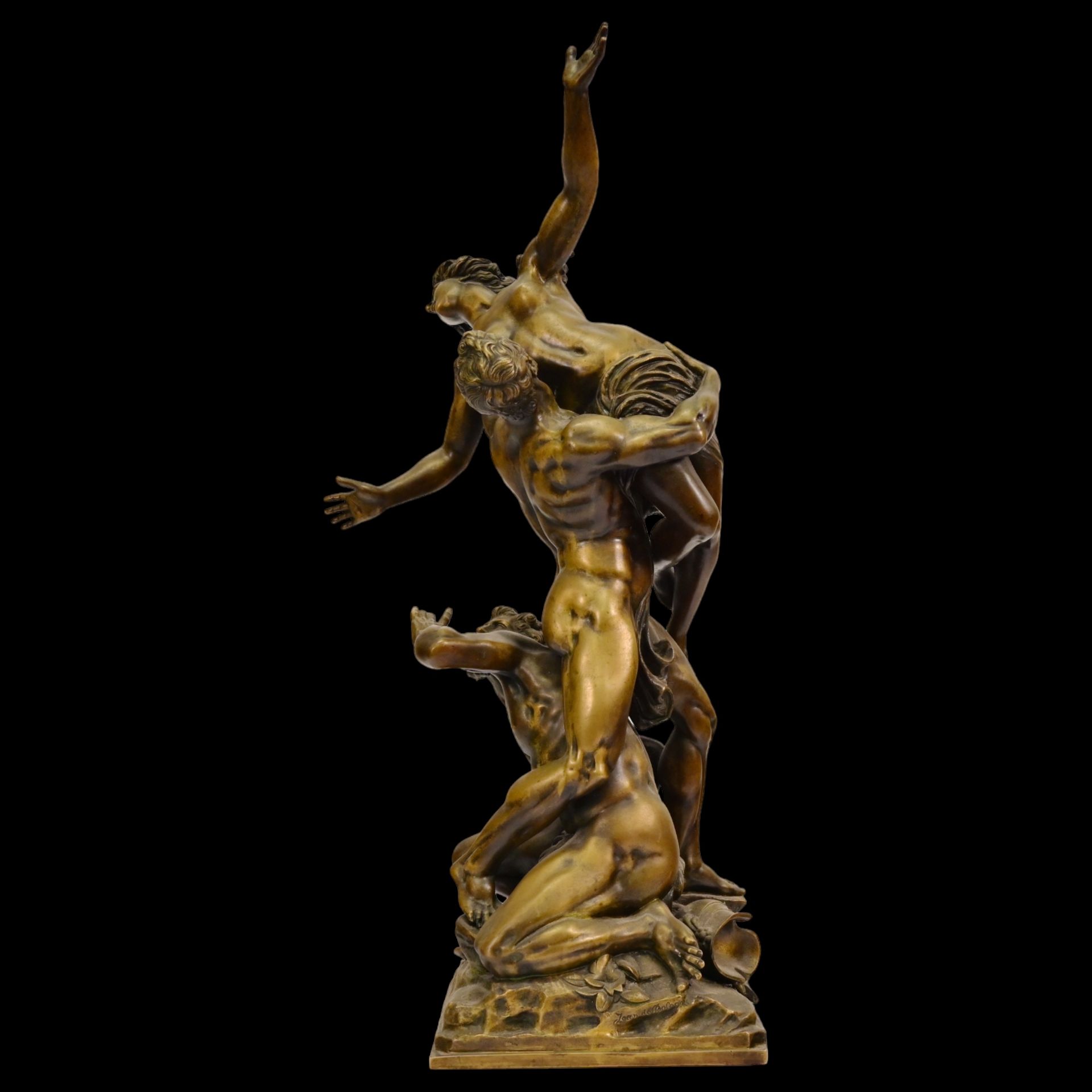 "Abduction of the Sabine women" Bronze sculpture, signed "Jean de Bologne" to base. France, 19th C. - Image 3 of 14